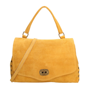 Borsa a mano da donna Made in Italy - Modello Zelia Elite - Pelle scamosciata - 37.0 x 22.0 x 15.0 cm