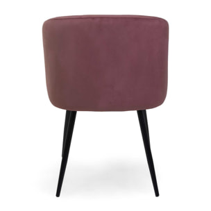 Poltrona Ruby Vacchetti in velluto rosa antico con struttura nera cm56,5x54h81