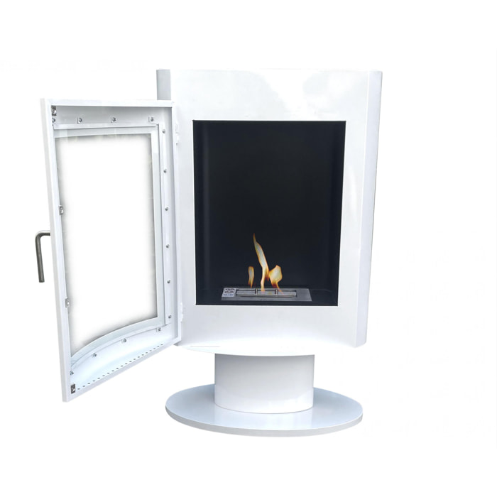 Poêle à l'éthanol en acier carré