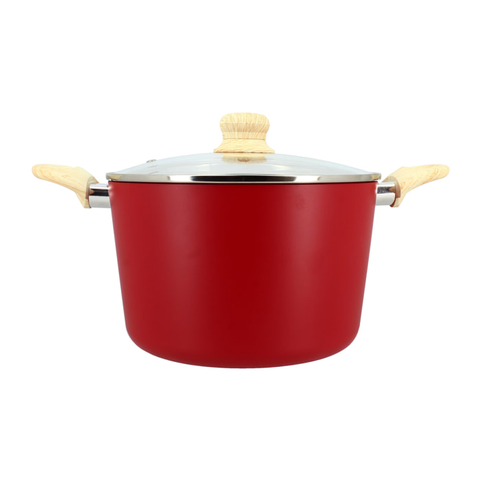 Faitout en aluminium 24cm rouge - compatible induction COLORAMA