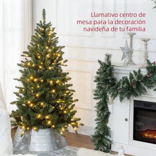 Árbol de Navidad 150 cm Árbol de Navidad Artificial con 220 Luces LED 588 Ramas y Soporte de Metal Árbol Navideño para Salón Interior Verde
