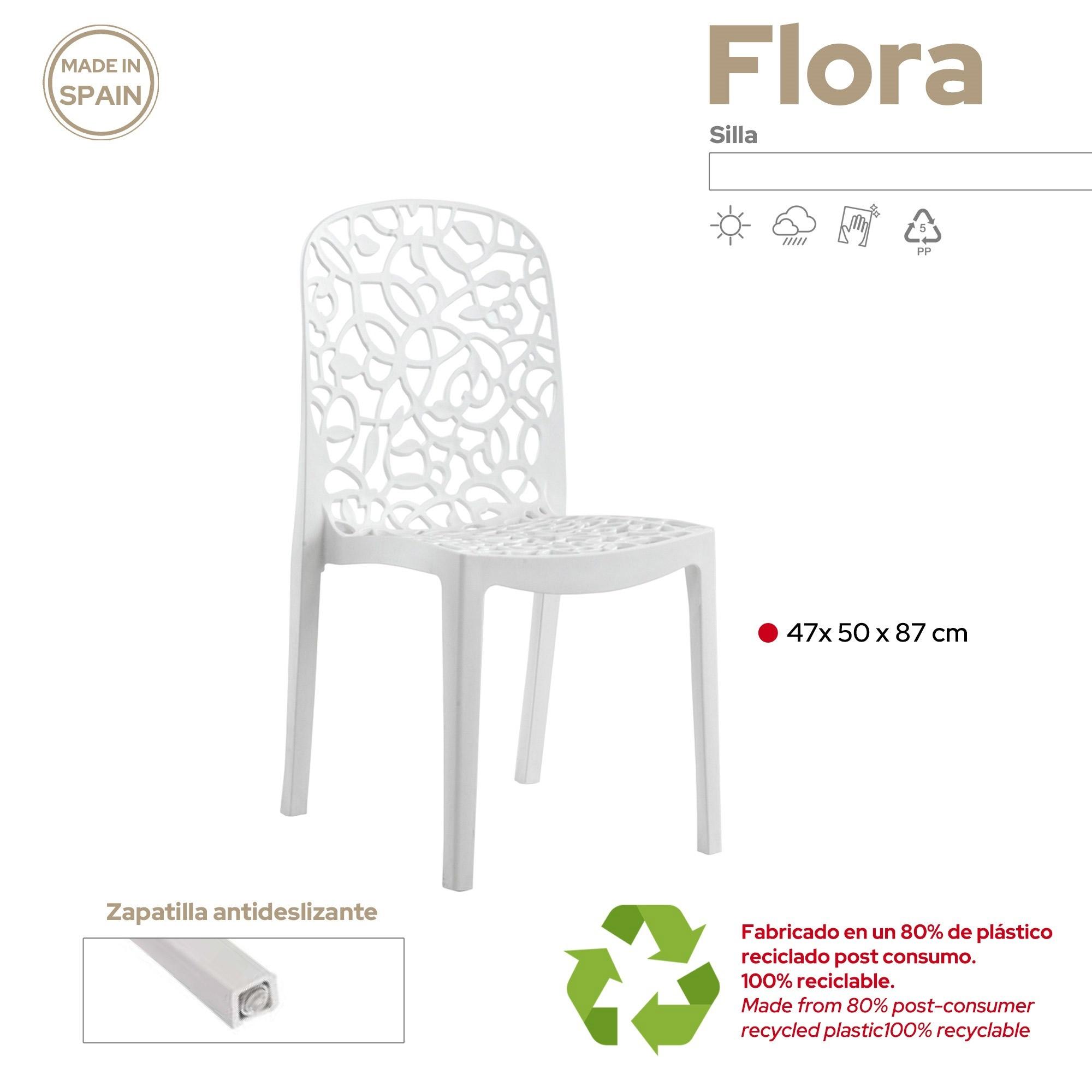 Set seis sillas flora blanca