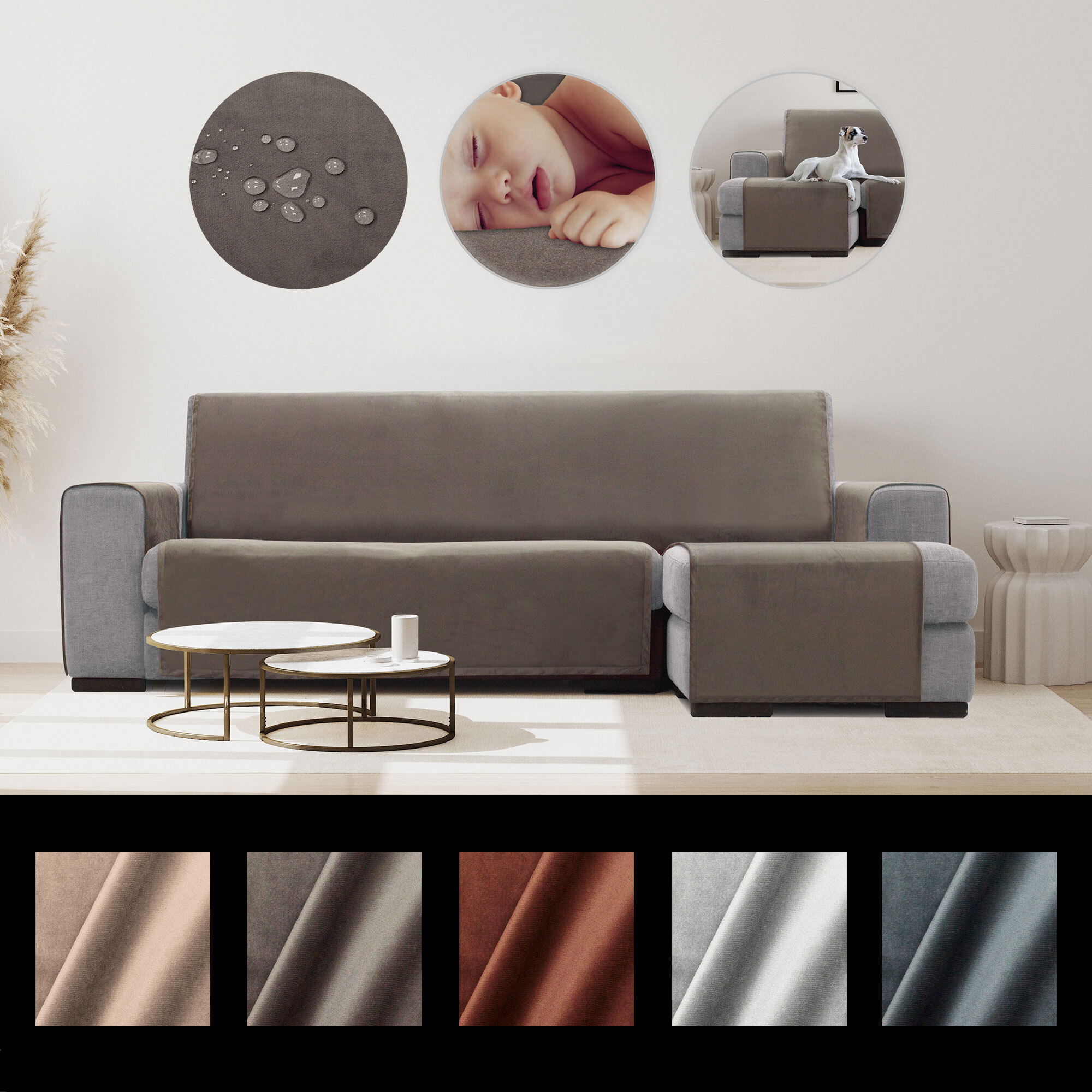 Cubre Sofá Chaise Longue Derecha modelo TIBET