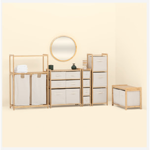 Banc de rangement "Tidy Box" avec 2 paniers en bambou marron 66,8x35cm