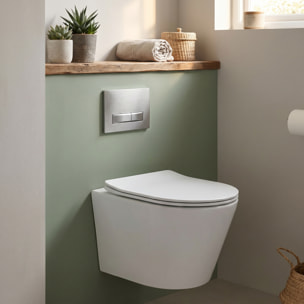 Swiss Aqua Technologies WC suspendu Infinitio sans bride et fixations invisibles + abattant frein de chute (SATINF010RREXP)