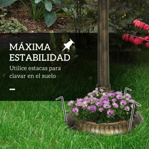 Baño para Pájaros de Jardín al Aire Libre, Altura 81 cm, Comedero para Pájaros con Base de Pedestal, Diseño de Concha y Acabado Envejecido, Ligero y Resistente, Bebedero para Aves, Bronce