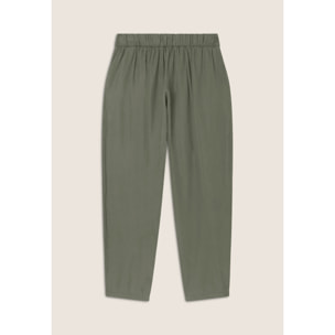 Pantaloni in Twill di Lyocell lunghezza cropped