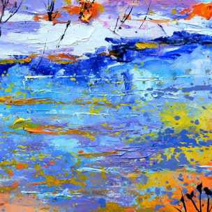 Affiche  reflets d'eaux Affiche + cadre en bois - Chêne