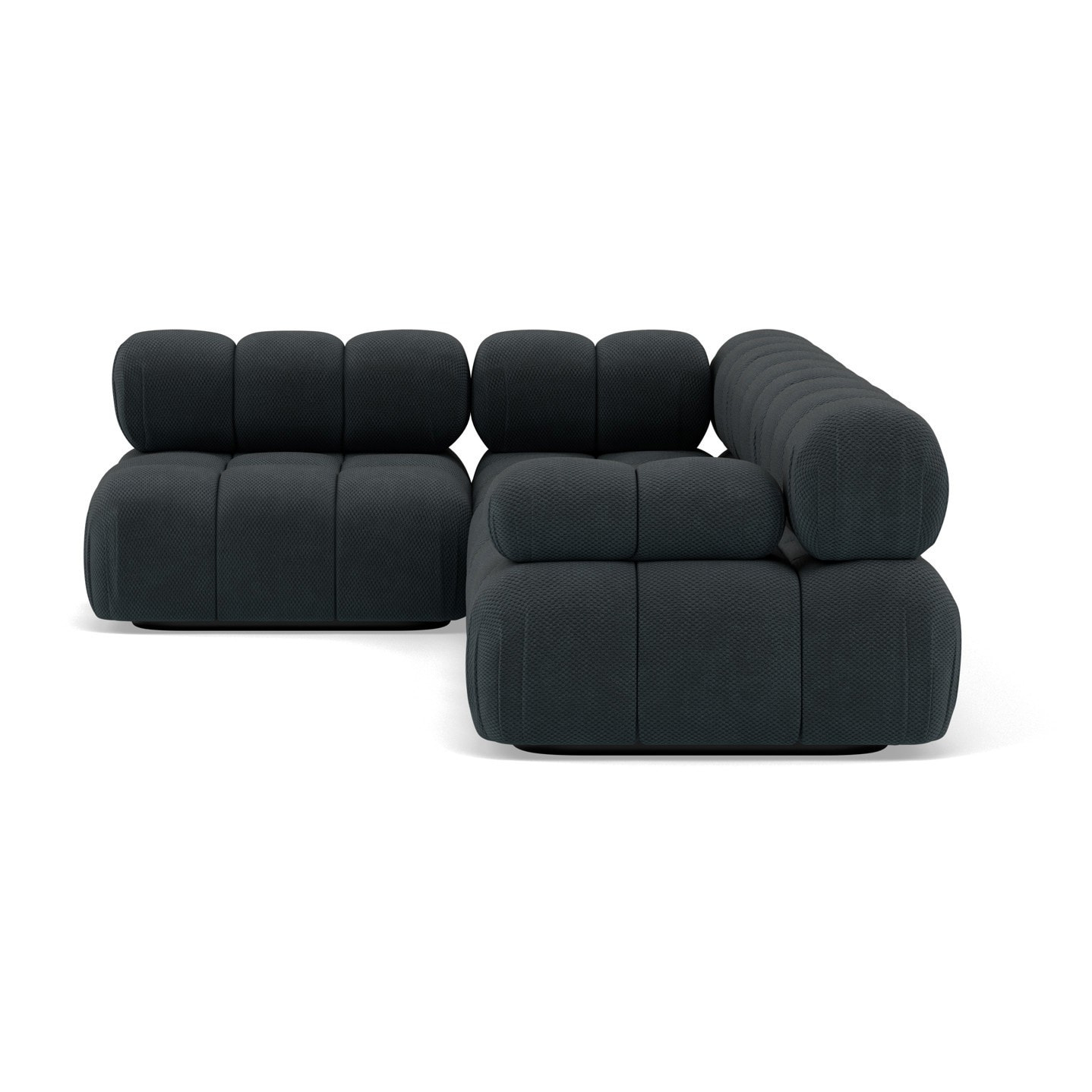 Ruby - canapé modulable d'angle gauche 5 places en velours texturé - Noir