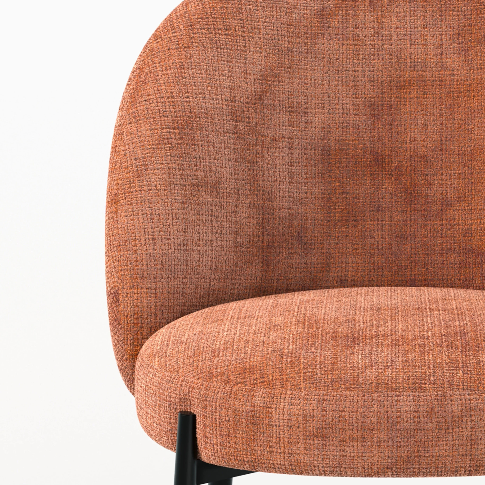 Lot de 2 chaises en velours chenillé terracotta et métal noir - Pulpy