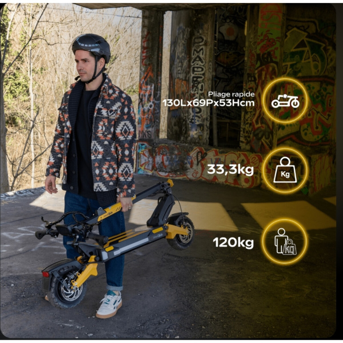 UrbanGlide 1000GT 2x2 – Trottinette électrique longue autonomie 100 km, batterie lithium 52V 23,4Ah, conçue pour trajets intensifs