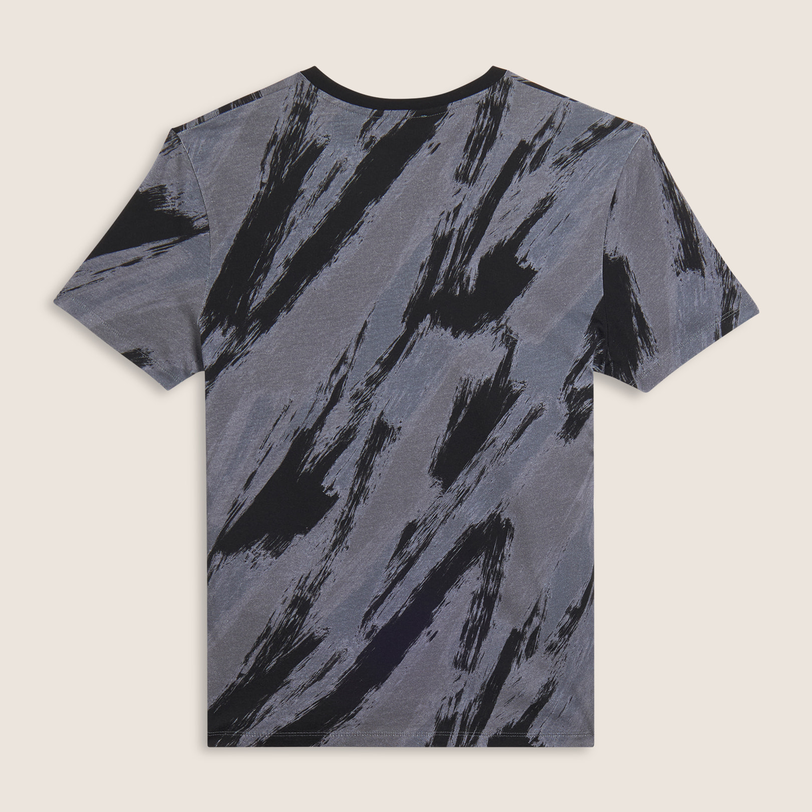 T-shirt stampata effetto pennellata in cotone