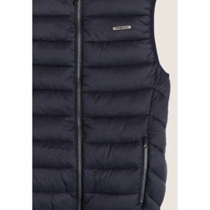 Gilet trapuntato con collo alto e zip doppio cursore