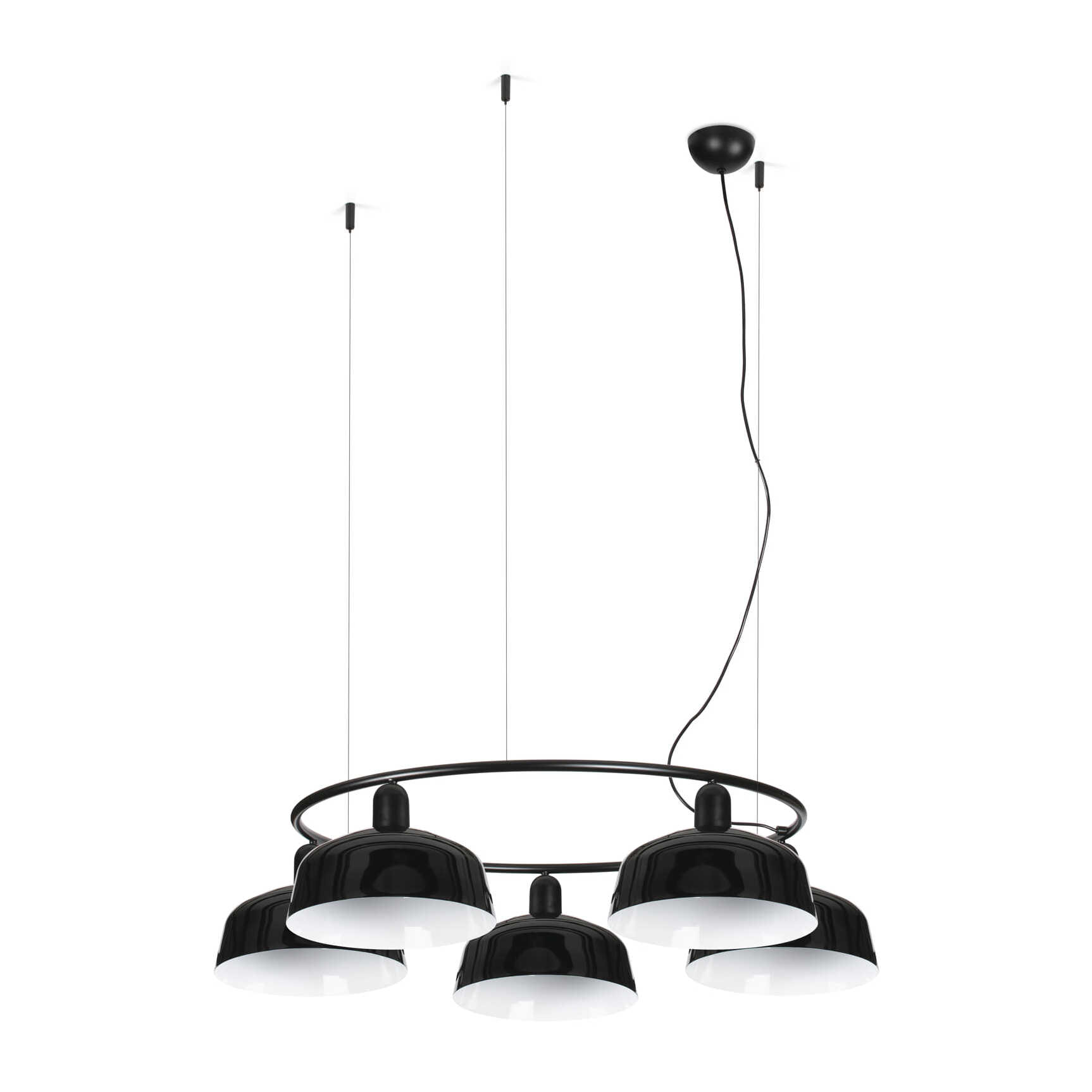 TATAWIN M métal 5L Lampe suspension circulaire noire