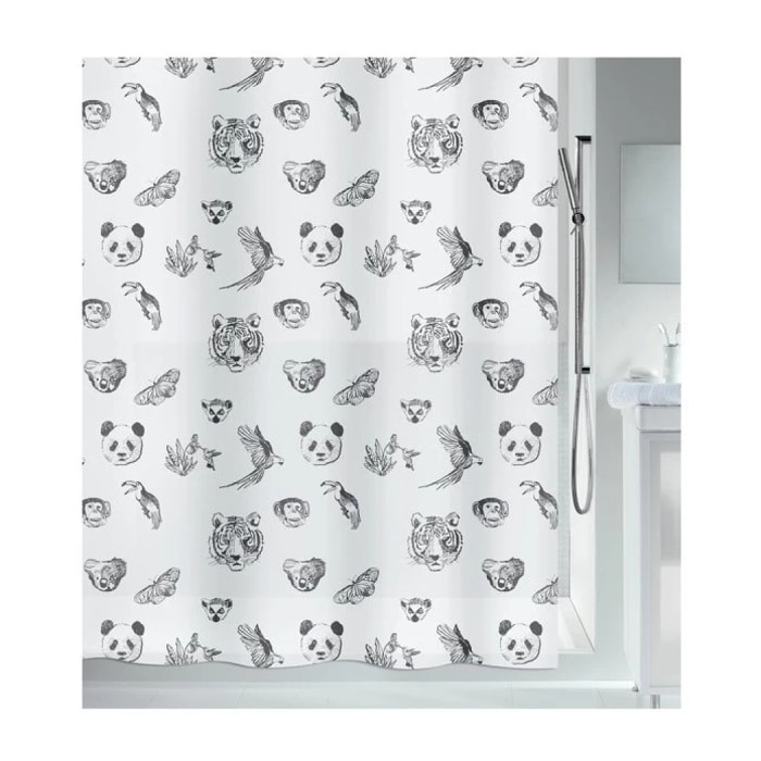 Rideau de douche PEVA KUAPA 180x200cm Motif Animaux Spirella