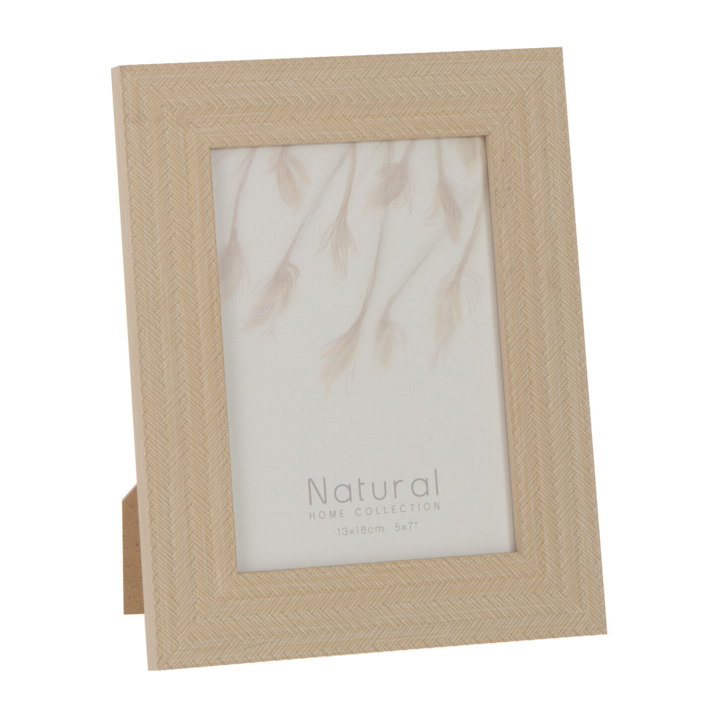 J-Line cadre photo Tissé - bois - beige clair - 2 pièces