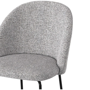 Lot de 2 chaises en tissu chiné gris clair - Karl