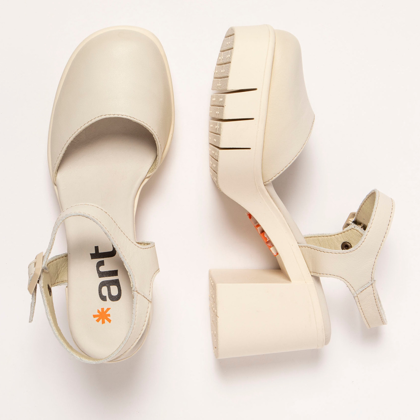 Sandalias con tacón 1991 NAPPA CREAM / EIVISSA color Cream