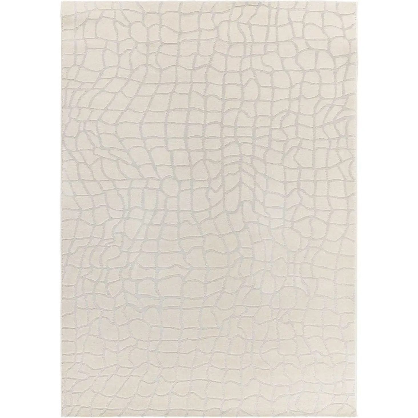 BARESA Alfombra moderna con relieve en tonos crema y gris, varias medidas disponibles