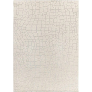 BARESA Alfombra moderna con relieve en tonos crema y gris, varias medidas disponibles