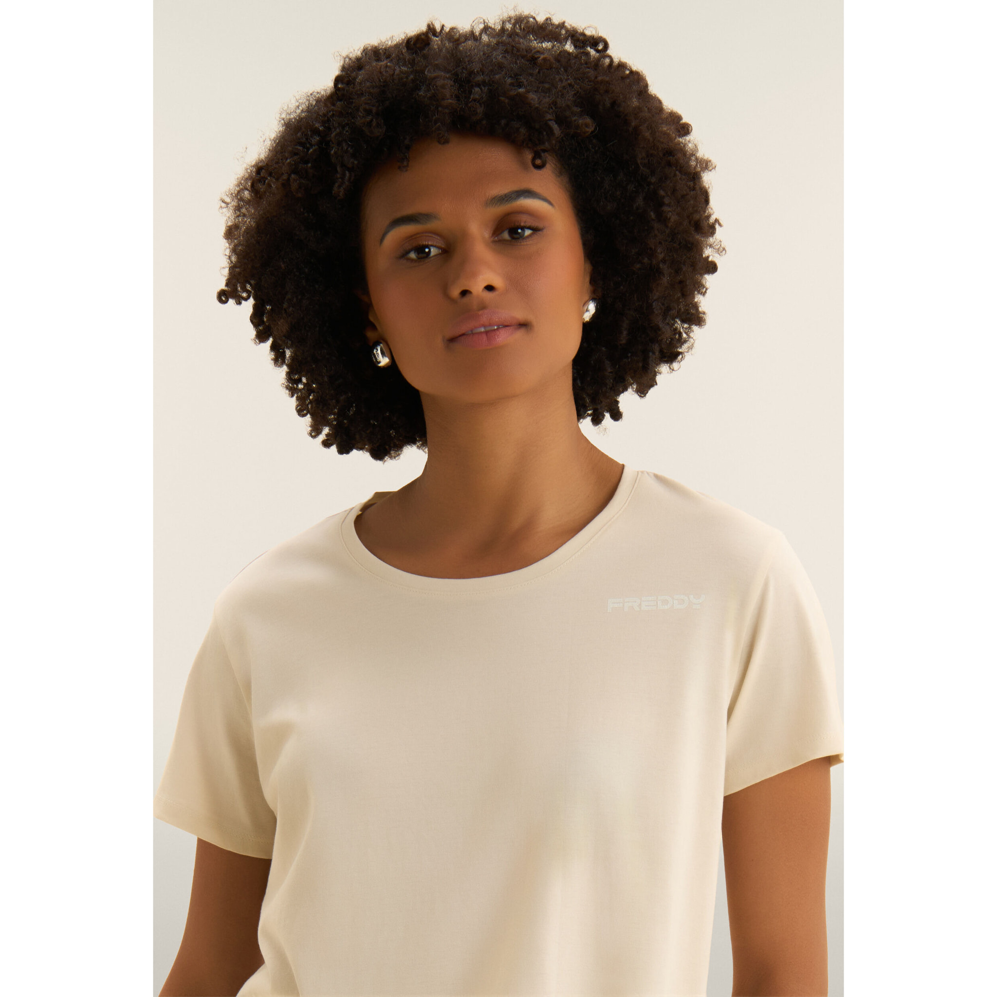 T-shirt Manica Corta Cropped con piccolo Logo FREDDY