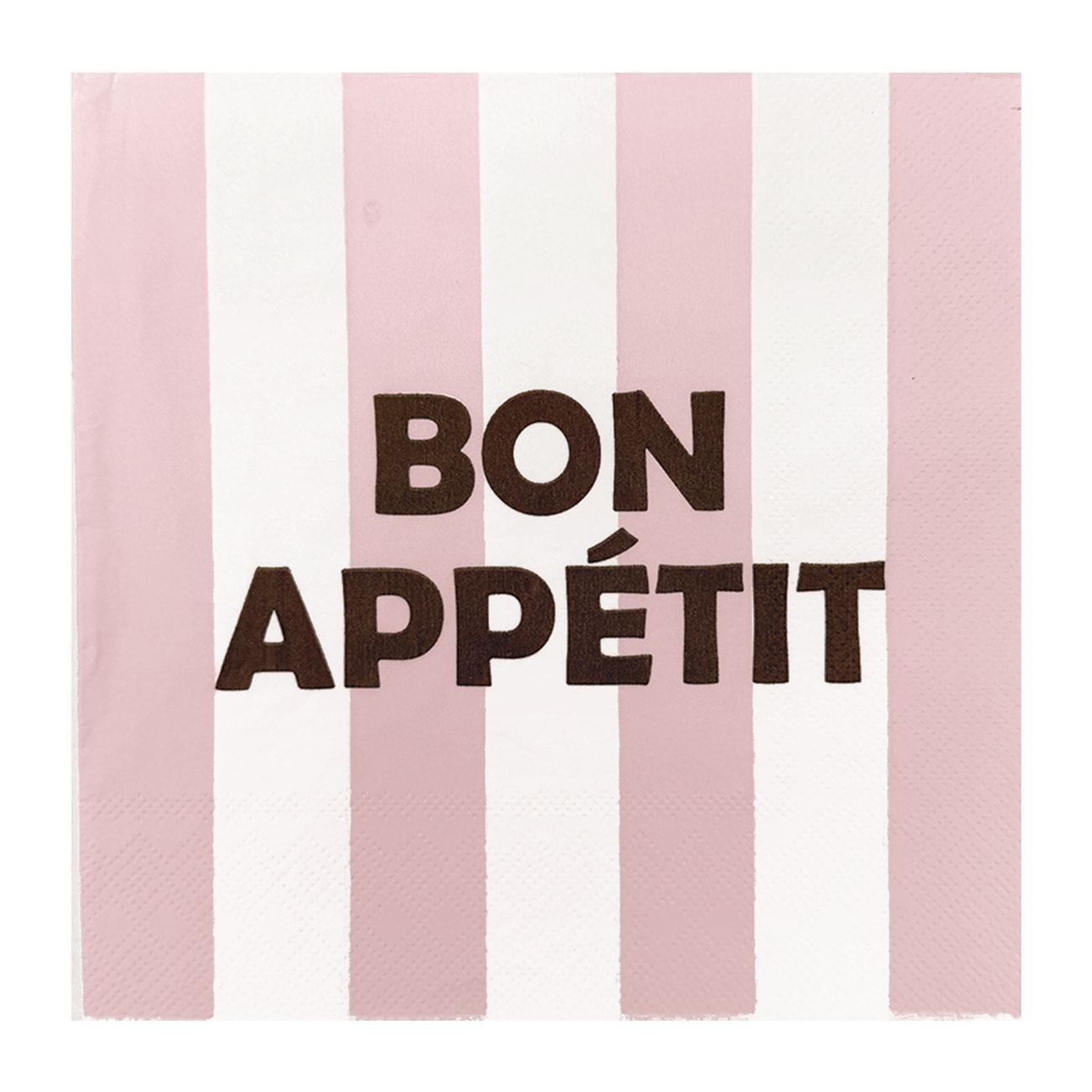 Lot de 20 serviettes en papier motif rayures Bon Appétit - Rose
