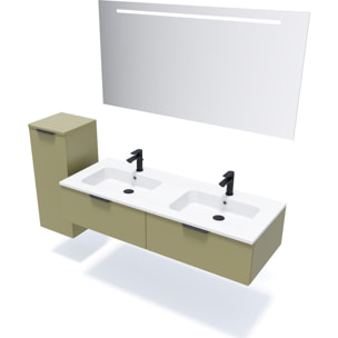 Meuble salle de bain double vasque 2 tiroirs - SOHO
