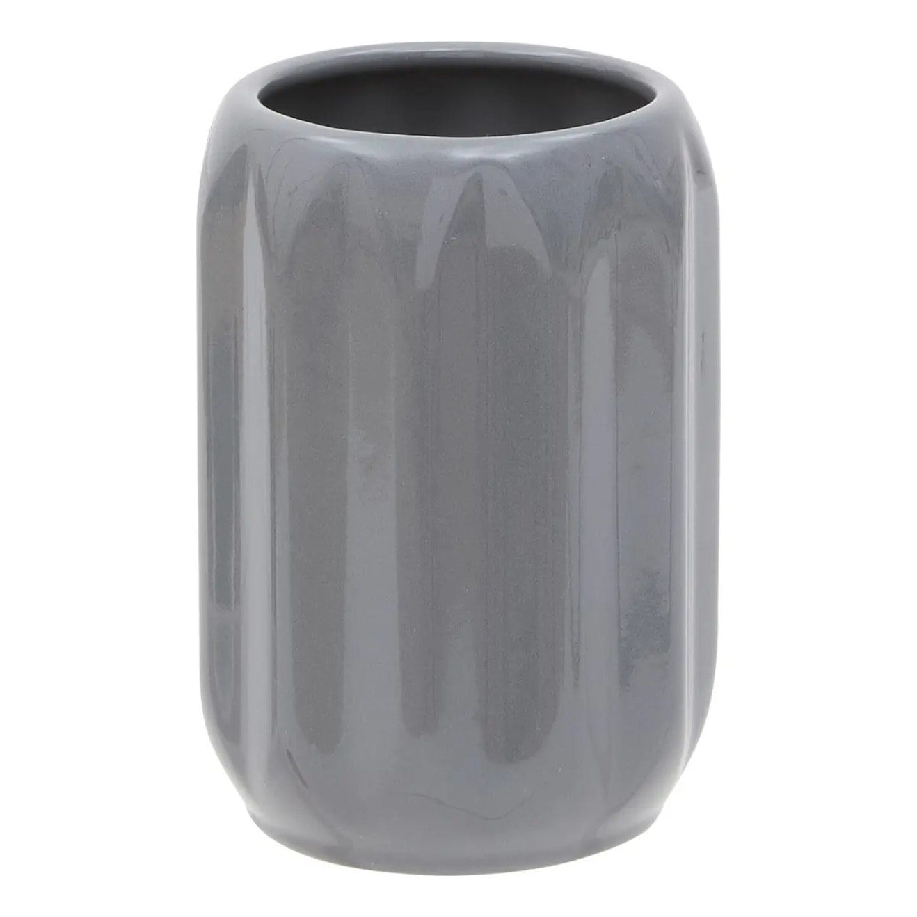 Porte-brosse à dents Colorama en céramique D.8xH.12cm gris