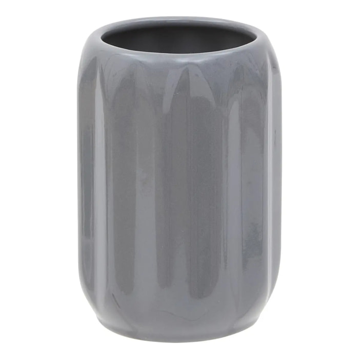 Porte-brosse à dents Colorama en céramique D.8xH.12cm gris