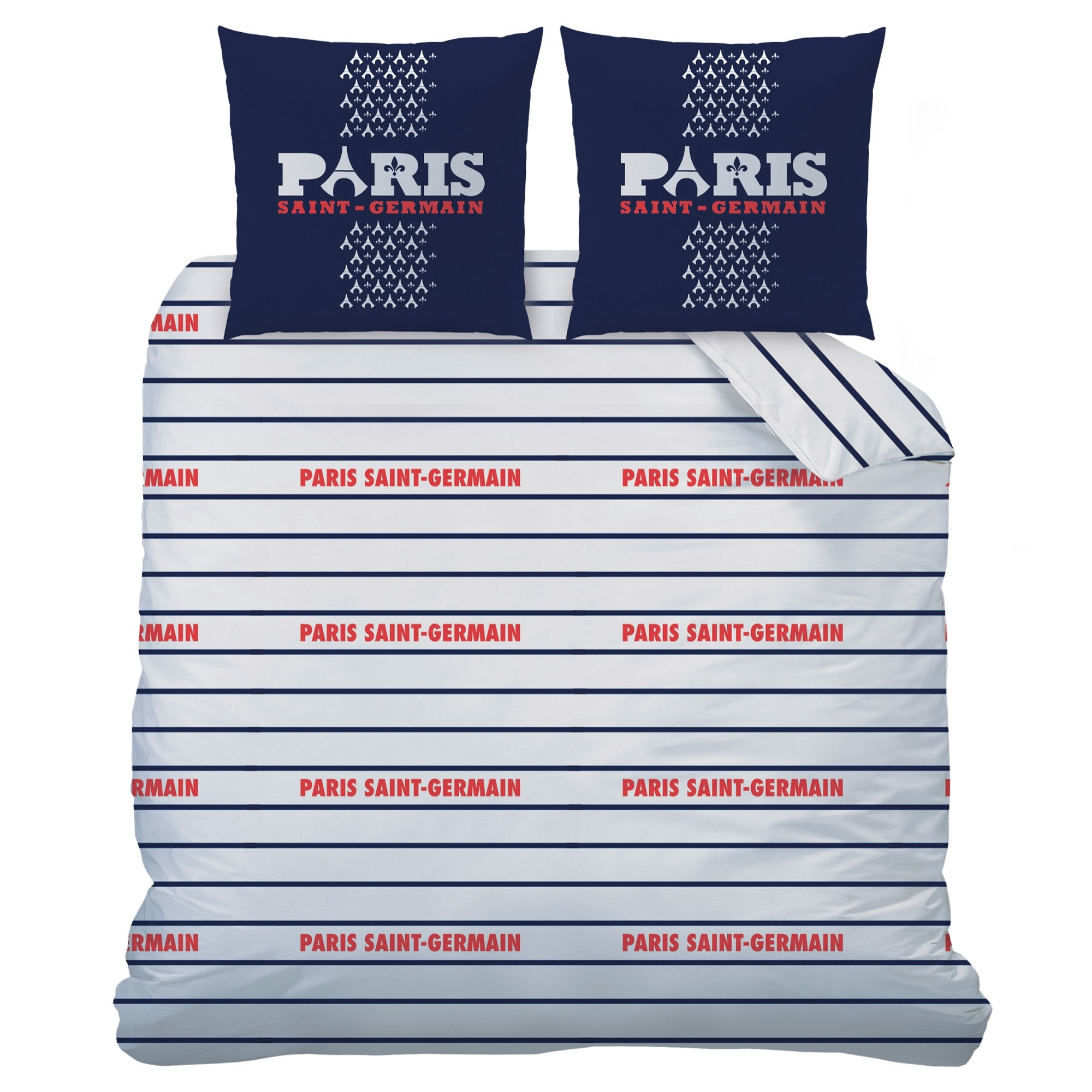 Parure de lit imprimée 100% coton, PSG LOGO