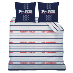 Parure de lit imprimée 100% coton, PSG LOGO