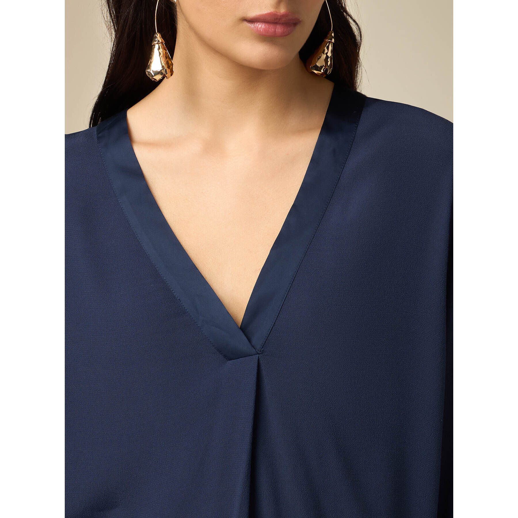 Oltre - Blusa de viscosa crepé - Azul