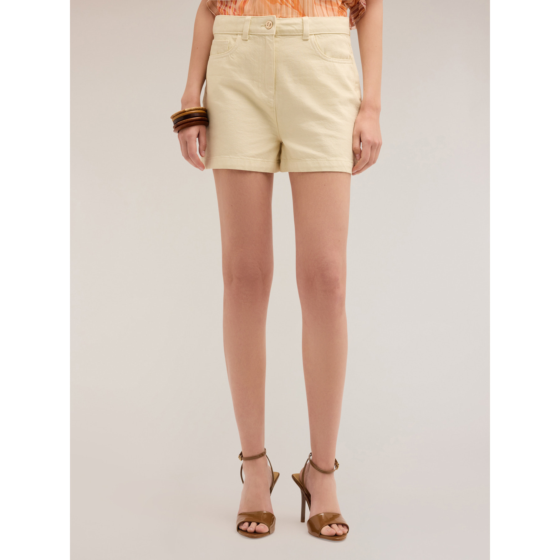 Motivi - Shorts in drill di cotone - Giallo