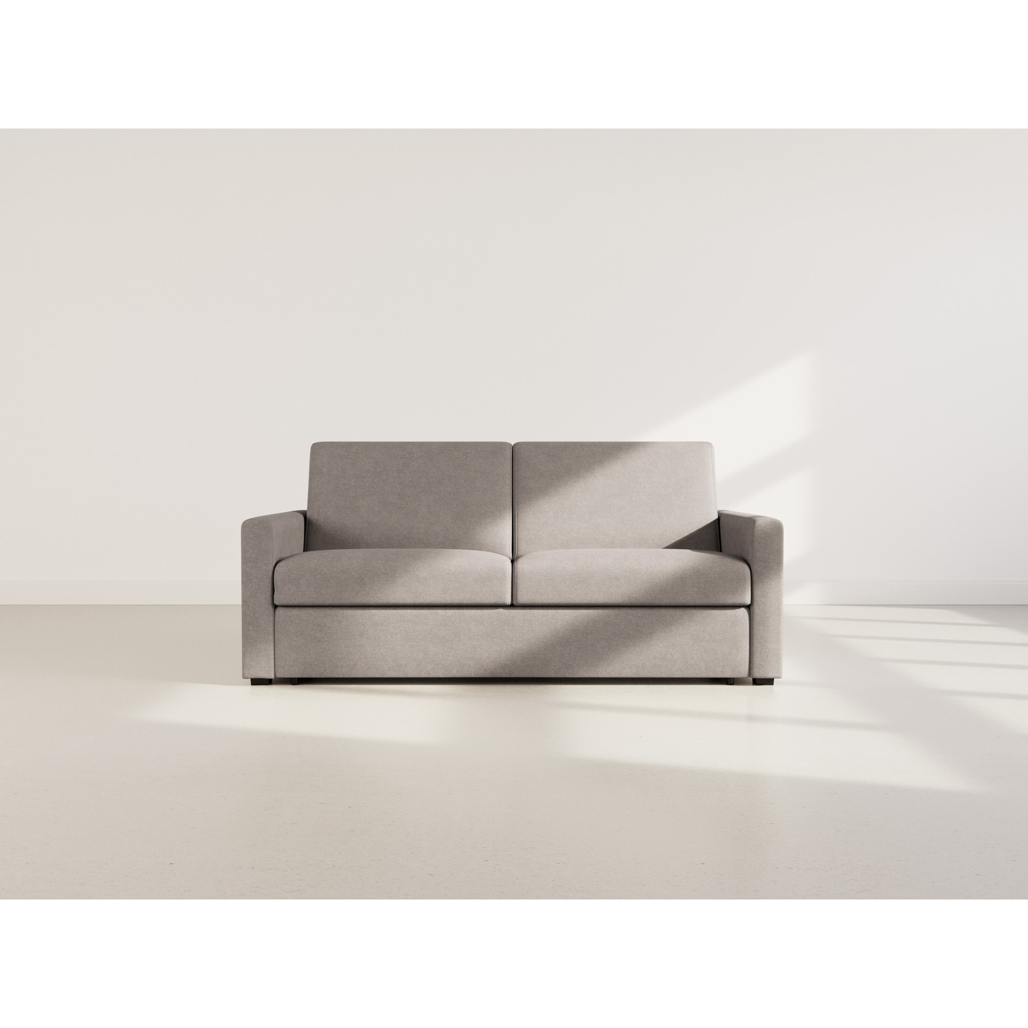 Julia - canapé lit 3 places convertible express couchage quotidien 140 cm matelas 18 cm en tissu - Gris