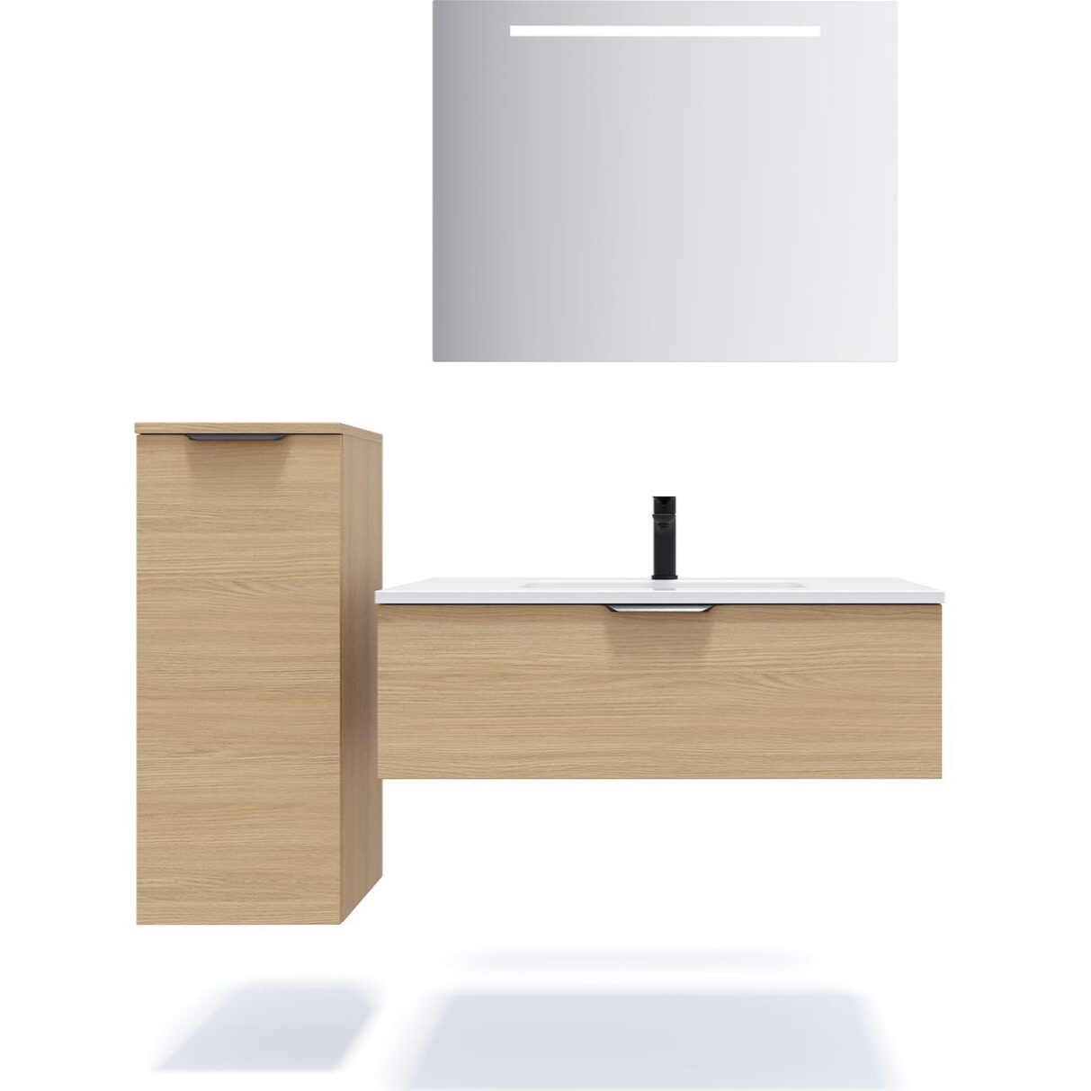 Ensemble vasque intégrée 1 tiroir + miroir - SOHO
