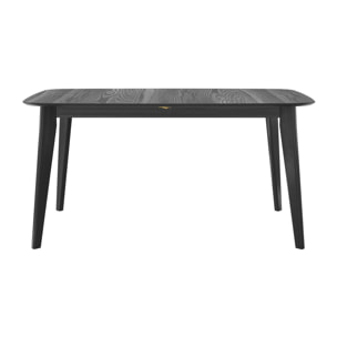 Table rectangulaire 4/6 personnes extensible en bois noir 150/180 cm - Oman