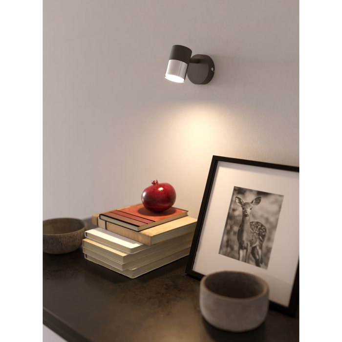 LedsC4 Aplique Exterior IP65 Curie Glass Aluminio y Cristal Opal, Luz Suave E27 15W, Diseño Minimalista, 260mm, Blanco
