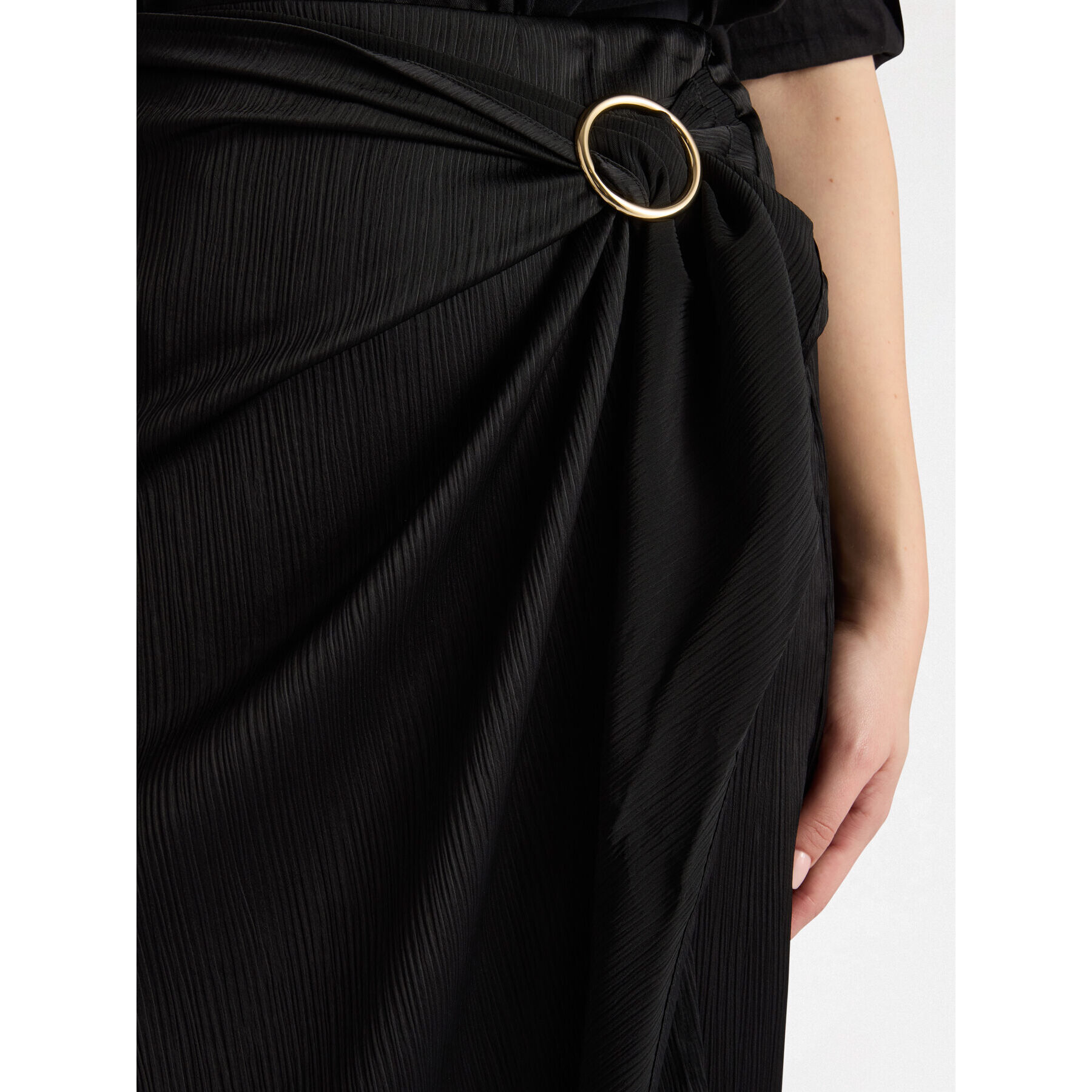 Fiorella Rubino - Falda cruzada con hebilla - Negro