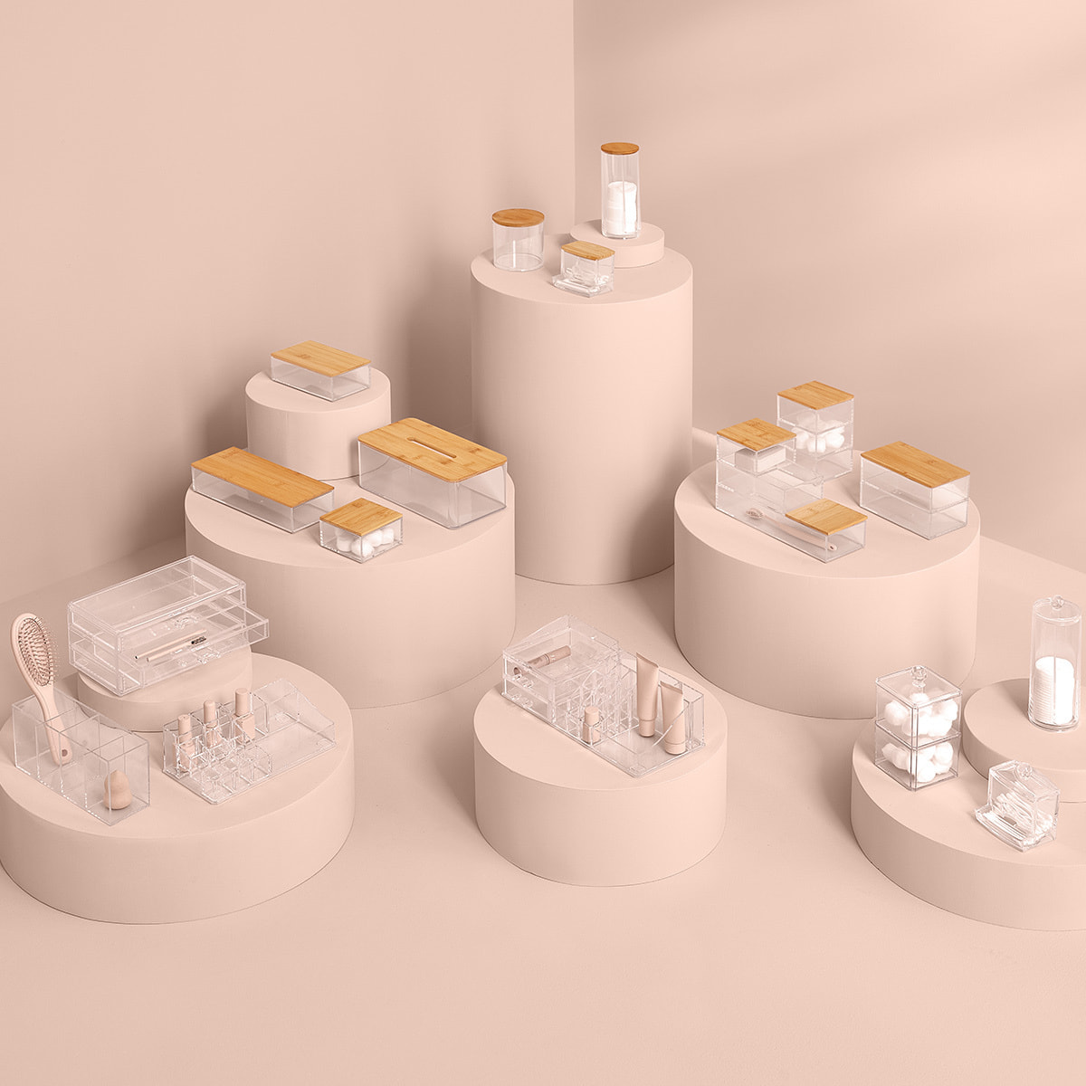 Distributeur à cotons-tiges Selena bambou