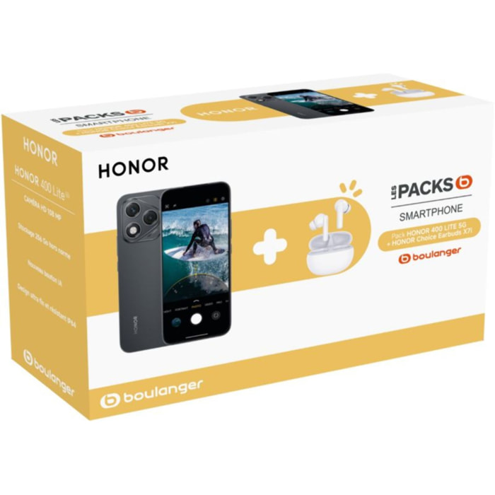 Smartphone HONOR Pack 400 Lite Noir 256Go+Buds Choice X7i