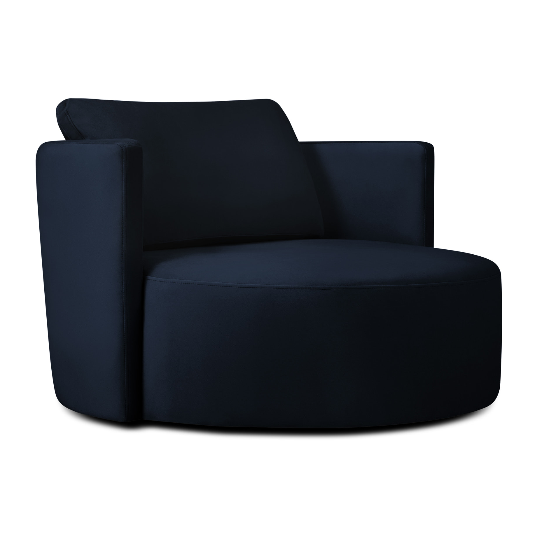 Fauteuil pivotant "Adam" en velours bleu roi