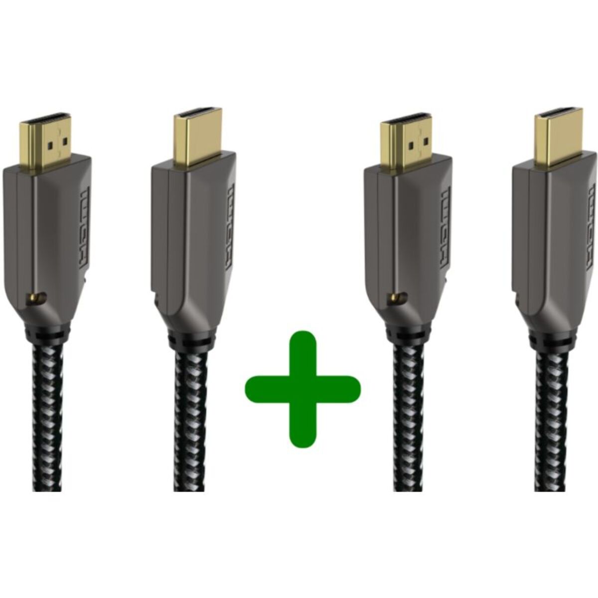 Câble HDMI ADEQWAT x2 HDMI 2.1 droit noir 1M5