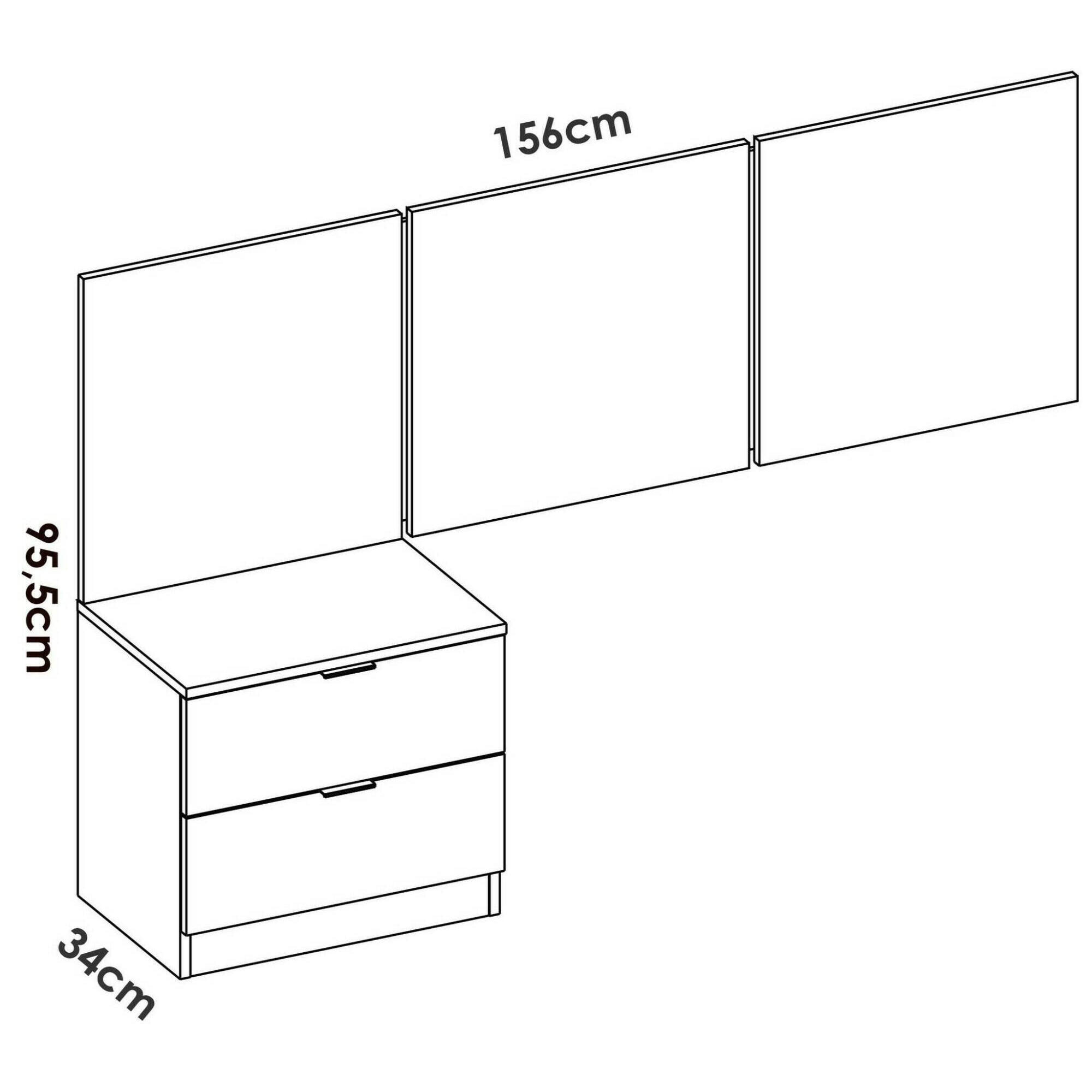 Testiera letto Chanhom, Spalliera, Testata per camera da letto, Poggiatesta, 157x34 h96 cm, Bianco e Rovere