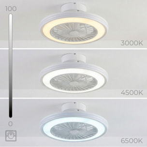 Ventilateur de plafond avec lumière LED RVB, pales cachées et télécommande Nexory InnovaGoods