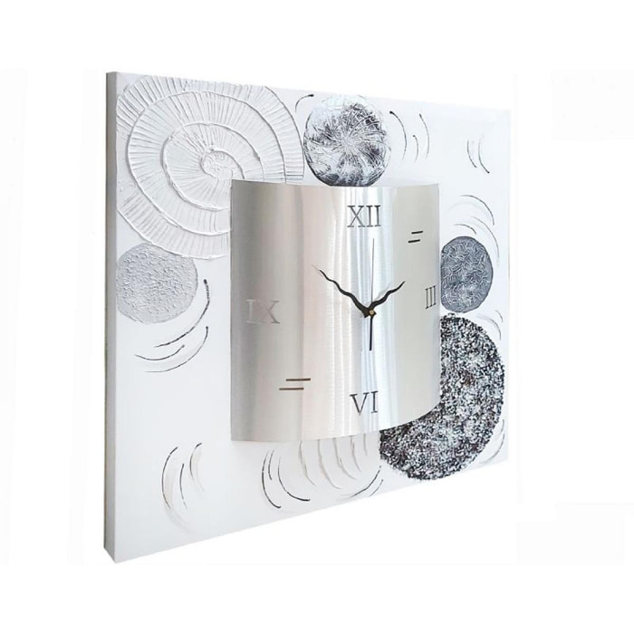 Reloj artesanal de pared Galaxy Blanco - Plata