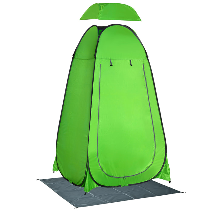 Tienda de Ducha Instantánea Tienda de Privacidad Portátil con 1 Gancho Bolsillo Bolsa de Transporte y UV 20+ para Baño Vestuario Cambiador Inodoro 126x124x189 cm Verde
