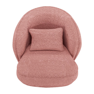 Fauteuil design bouclé rose