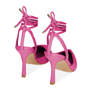 Décolleté lace-up fucsia, tacco 9,5 cm