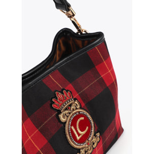 Borsetta in Tessuto a Quadri con Stemma