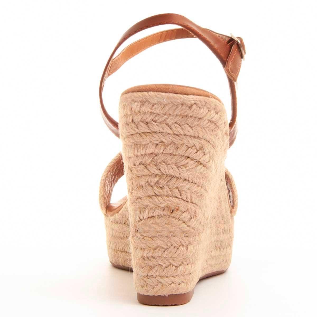 Sandalias de Cuña - Beige - Altura: 9 cm